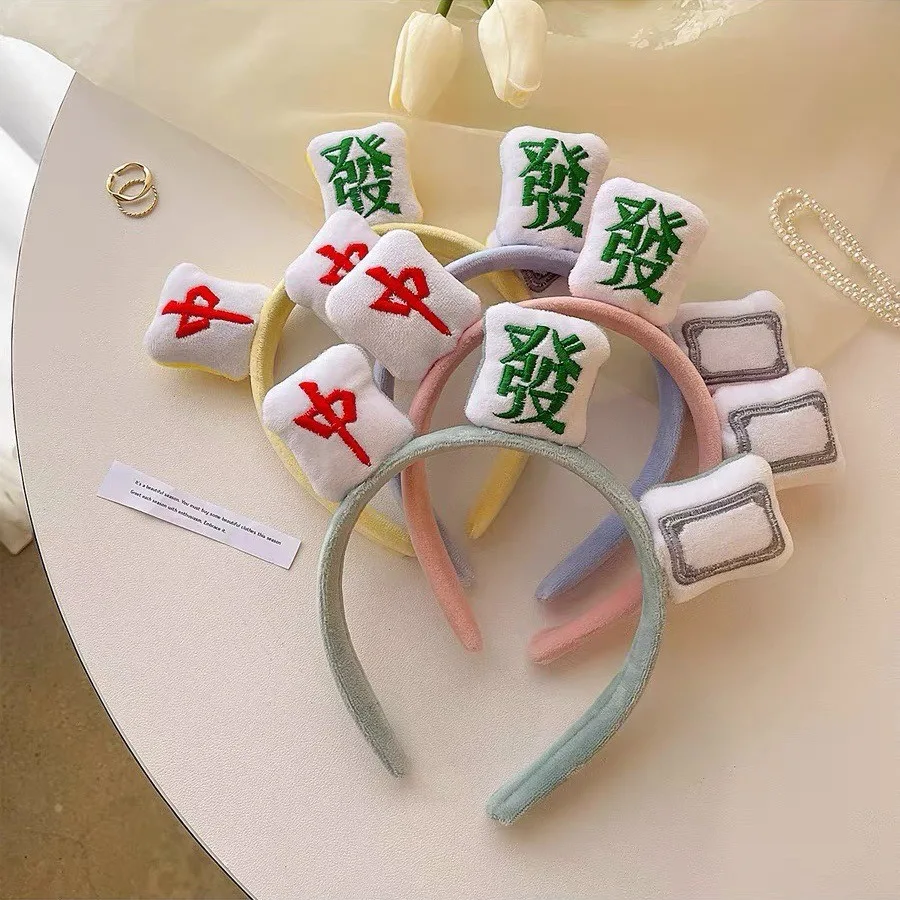 Creative Mahjong Hair Clip for Girls, Wearing while Washing Face or Applying Face Mask