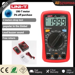 UNI-T UT33D+ Mini Digital Multimeter 600V NCV Palm Size Manual Range AC DC Voltmeter Ammeter Resistance Tester