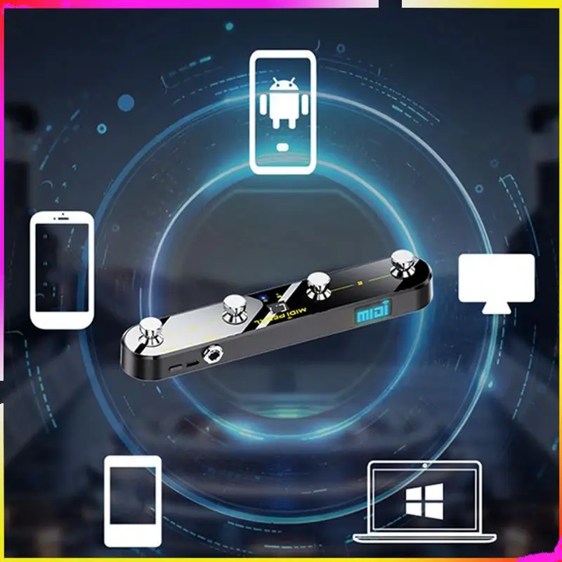 M04K MIDI دواسة التحكم وضع الصوت اللاسلكي تبديل أربع خطوات مسمار الغيتار الذكي دواسة للجيتار الكهربائي