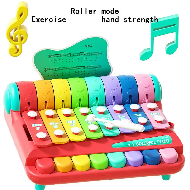 

Kids Piano Toy Portable Interactive Knocking Toy Colorful Musical Instruments Early Learning Educational Piano Keyboard