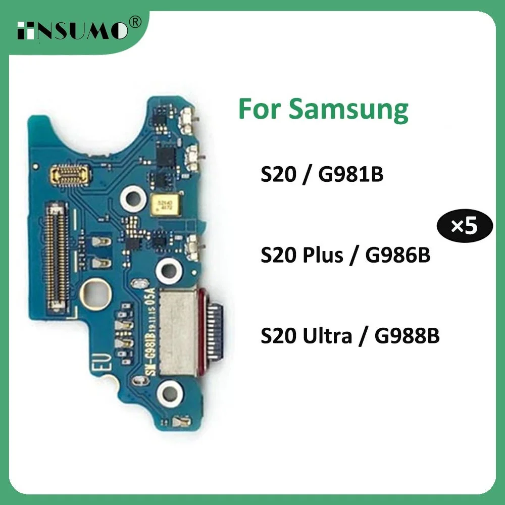 

iinsumo 5Pcs USB Port Charging Board Dock Connector Charger Flex Cable For Samsung Galaxy S20 Plus Ultra G986B G988B G981B