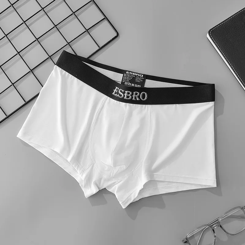 Mens Boxer Briefs Simple Modal Underwear U Shaped Sweat Wicking Low Rise Trunks