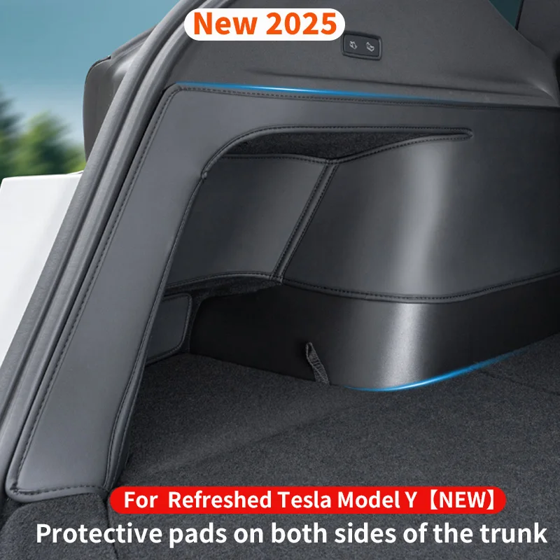 

Подходящие 2023 новые боковые защитные накладки на багажник Tesla Model Y, аксессуары для внутренней модификации задней бабки - 2 шт.