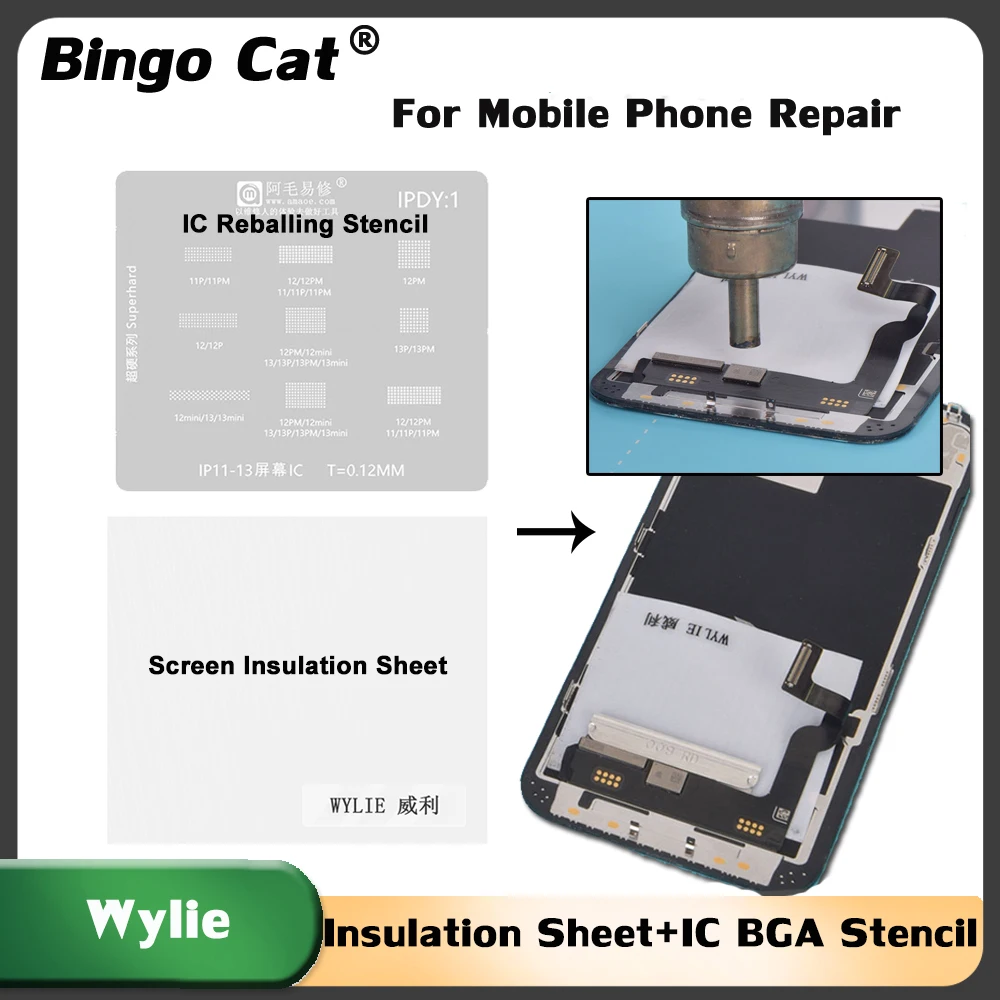 WYLIE High Temperature Resistance Airline Thermal Pads Screen Transplant IC 360° Without Damaging The Screen Repair Tool