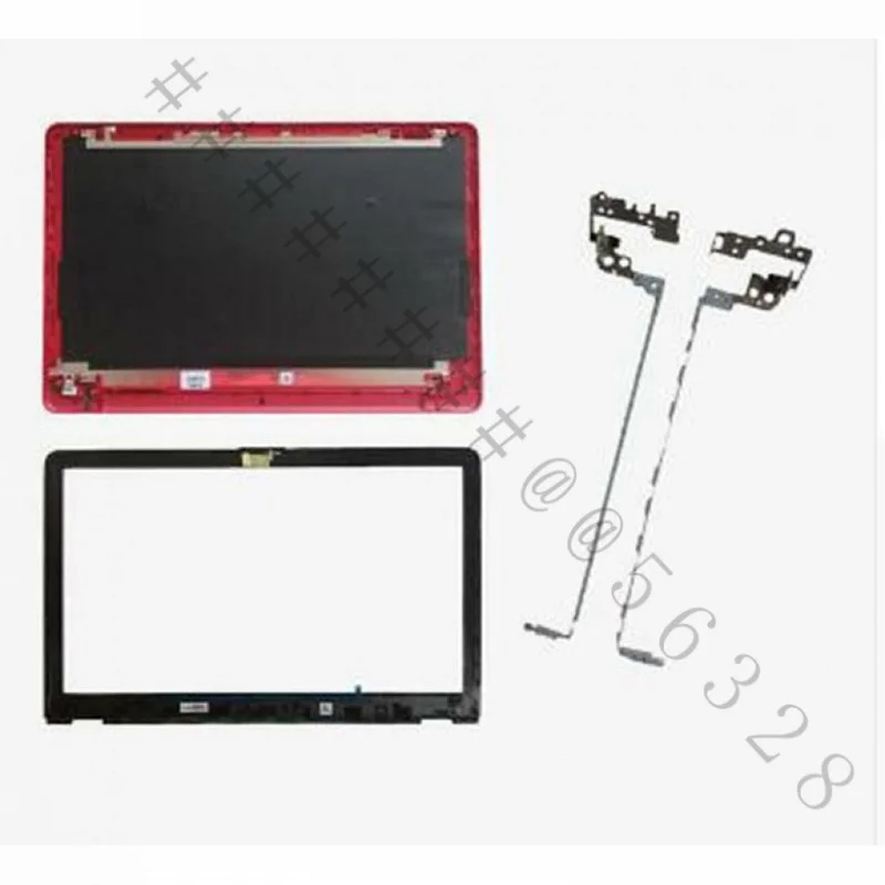 SS+Red LCD Back Cover+B Front Bezel+Screen Hinges For HP 250 G6 255 G6 256 G6 258 G6 TPN-C129 TPN-C130 Laptop Replacement Set