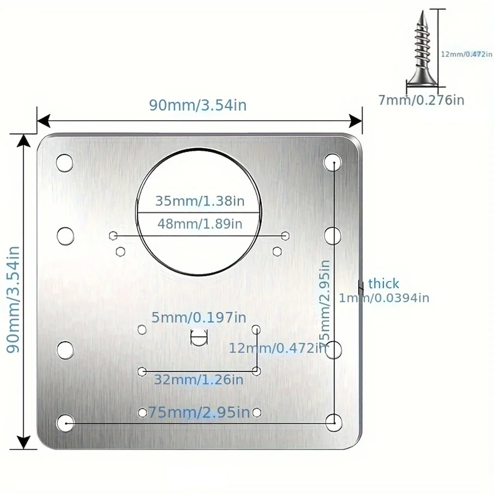 8Pcs Cabinet Hinge Repair Board Kit Kitchen Cabinet Door Hinge Installation Board With Holes Flat Fixing Bracket Household