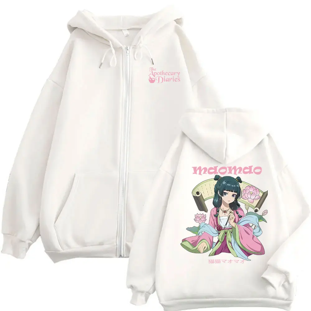 Anime The Apothecary Diaries Maomao Merch Zipper Hoodie Männer Frauen Übergroße Zip Up Jacke Männlich Vintage Casual Zip Up Sweatshirt – Detail 7