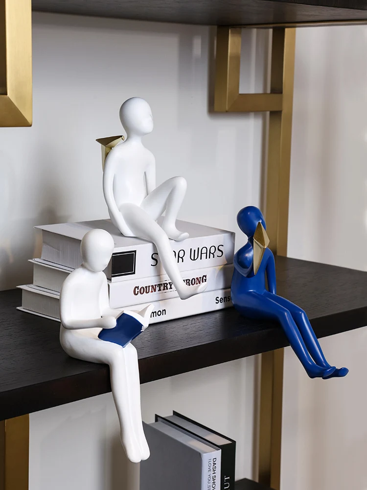 Resin Sculpture Crafts Abstract Figurines Room Office Bookcase Character Furnishings Decoration