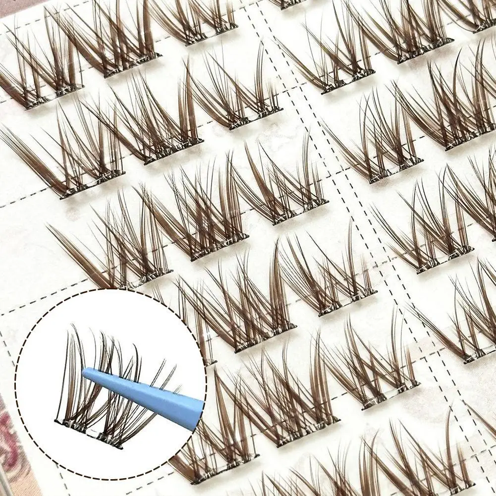 

Коричневые ресницы без клея, толстые одинарные наращивание ресниц, сделай сам, смешанные гоночные ресницы, манга, инструмент для ежедневного макияжа