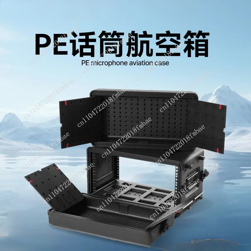 Heavy Duty 3U Flight Case - ABS Shockproof Rack Cabinet for Touring Amplifiers & Processors, Professional Audio Road Case
