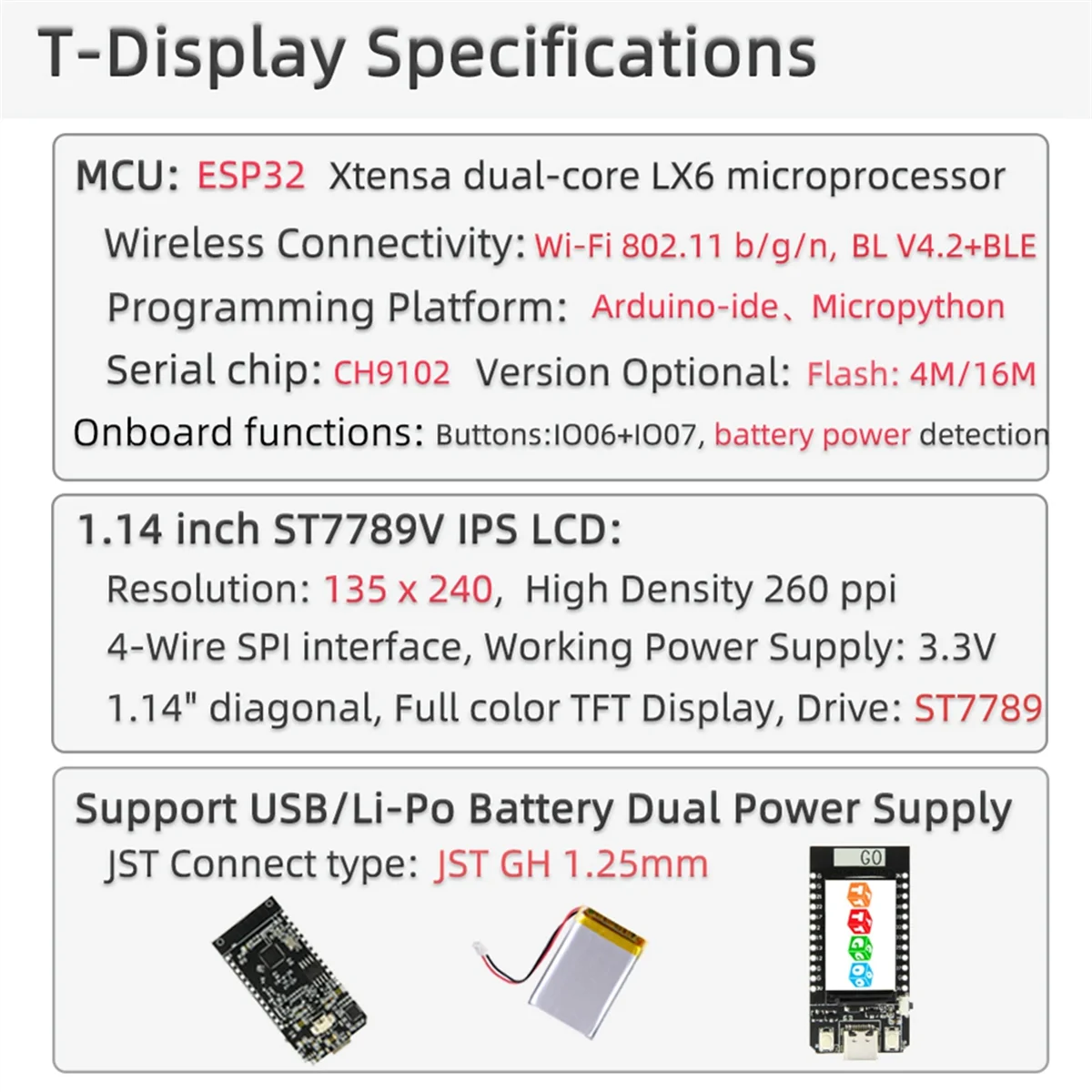 Per Nerd Miner CH9102F T-Display 1.14In Scheda di Controllo LCD ESP32 Modulo Wireless per BTC Bitcoin Solo Lottery Miner 16MB