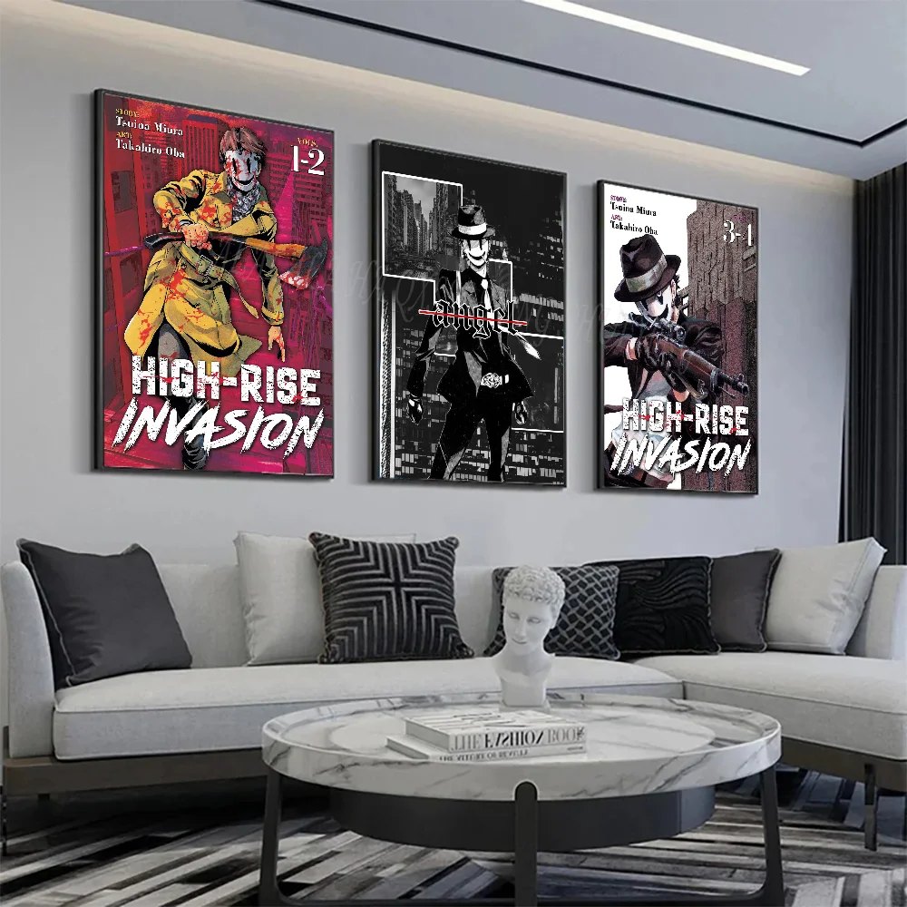 1pc Anime High-Rise Invasion Poster HD Posters Home Room Bar Cafe Decor Art Wall Painting Picture