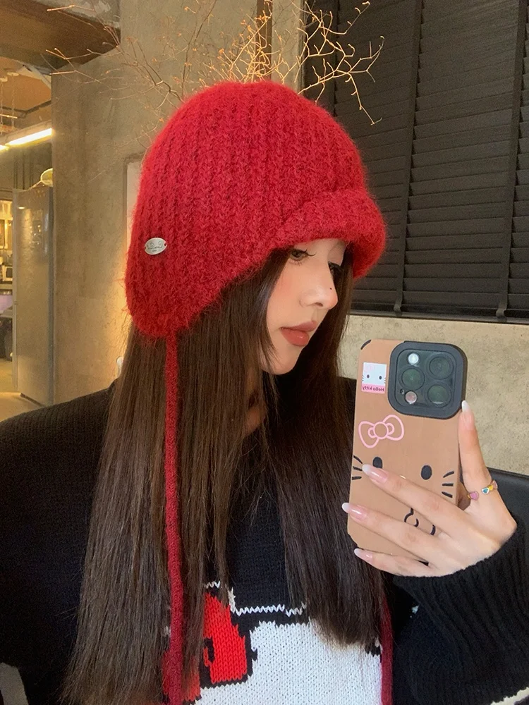 2024 Autumn and Winter New Fashionable Solid Fashion Western Sle Knitted Hat Versatile Warm Earmuff Cold-Resistant Woolen C...