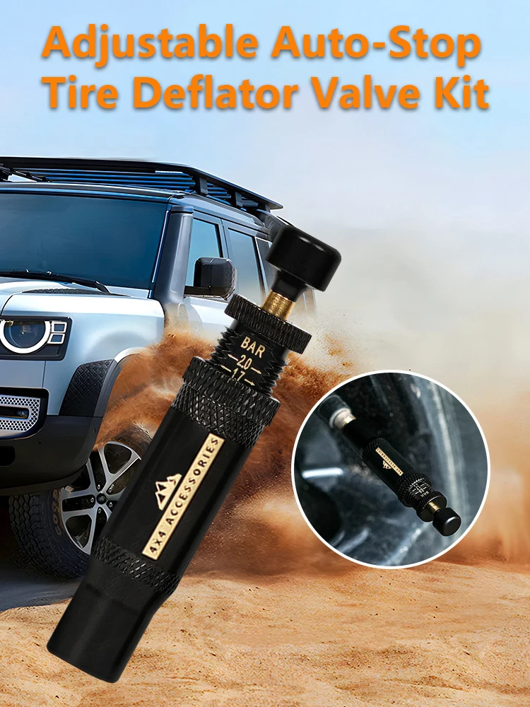 ปรับหยุดอัตโนมัติยาง Deflator ชุดวาล์ว (10-30 PSI) 4 PCS สกรูยางลงเครื่องมือสําหรับยานพาหนะรถจักรยานยนต์ Offroad 4x4