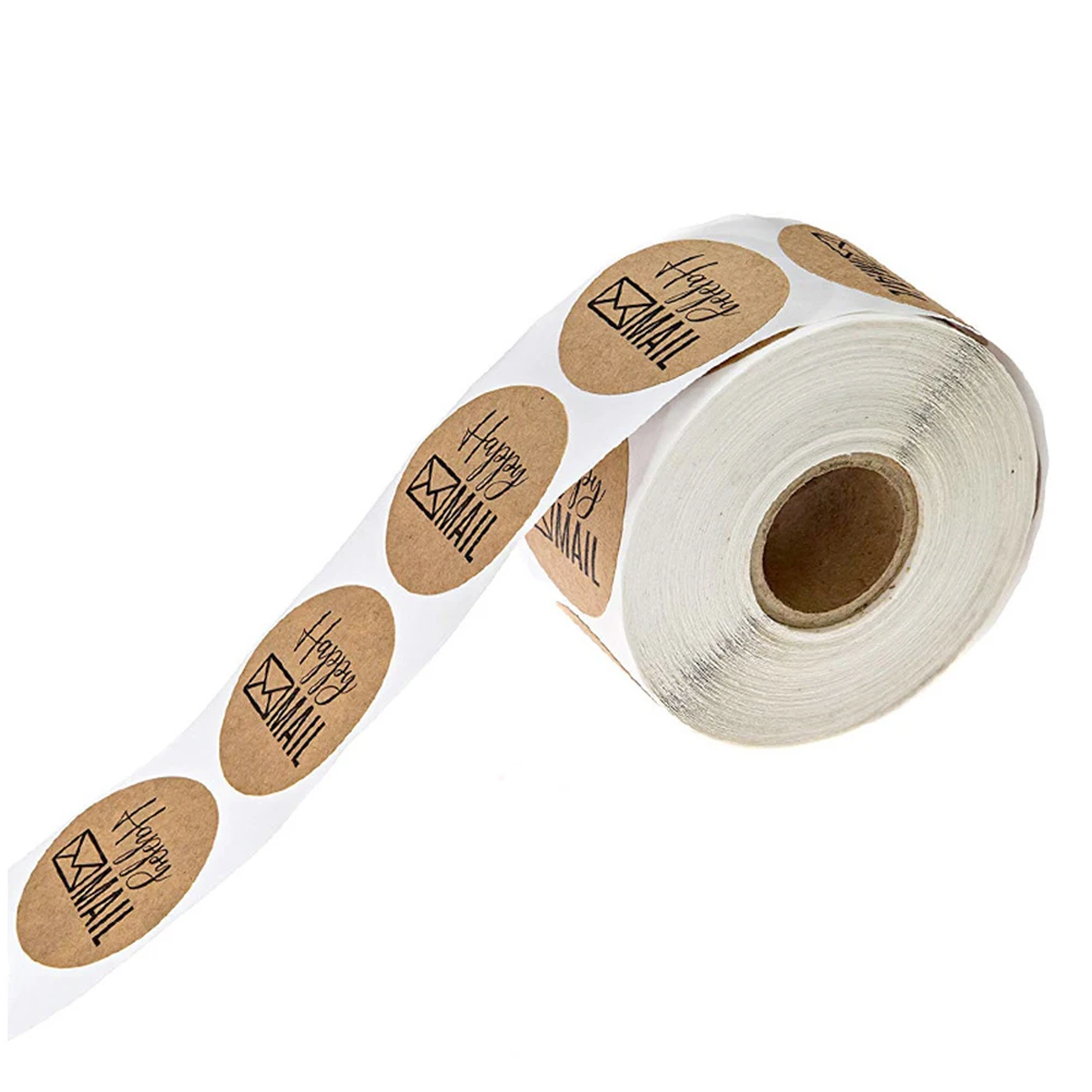 

Kraft Paper Stickers Wrapping Round Gift Baking Packing Label Self-adhesive DIY