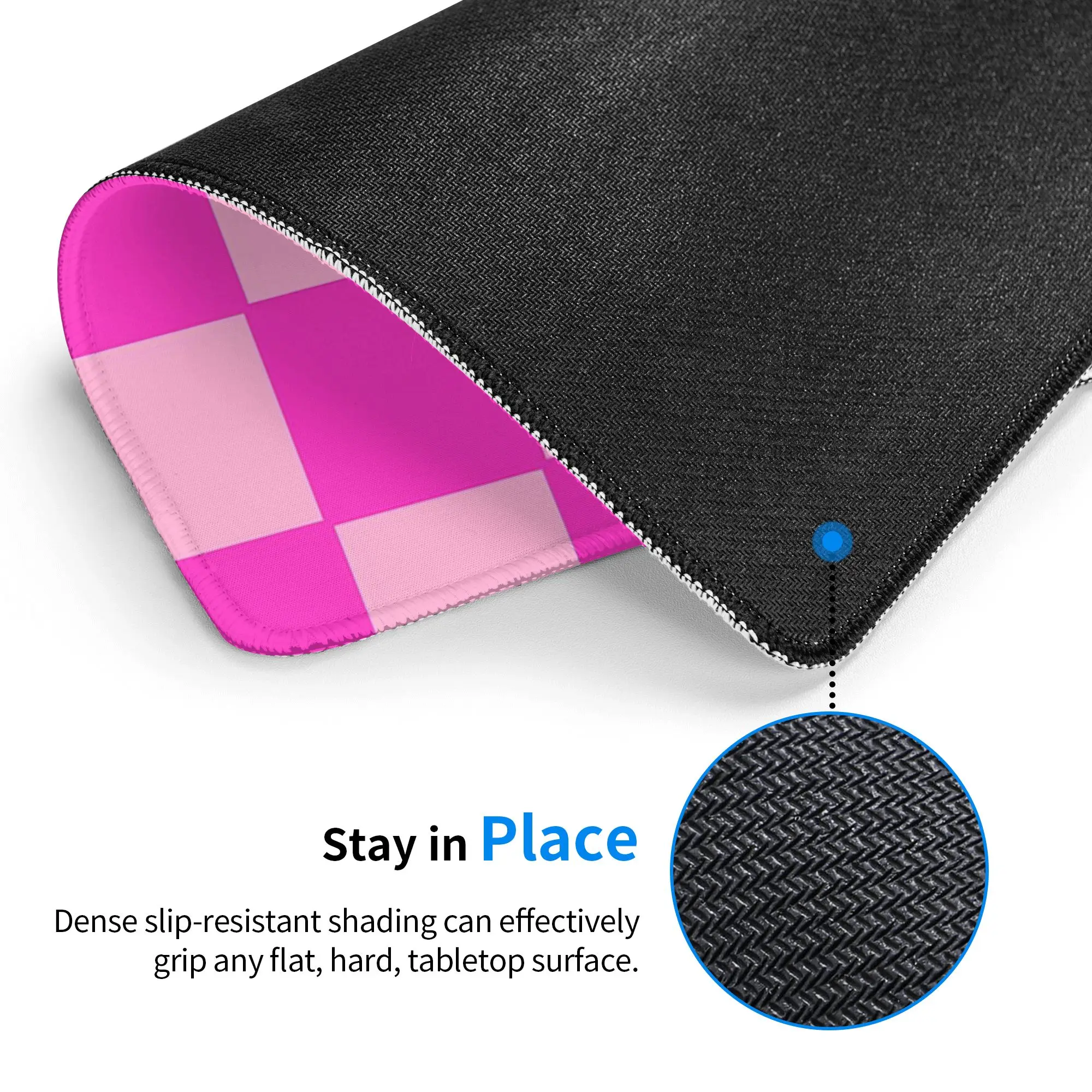 Pink Check Checkboard Pattern Mouse Pad Computer Keyboard Mouse Mat Gamer PC Laptop Desk Mat Office Table Mats
