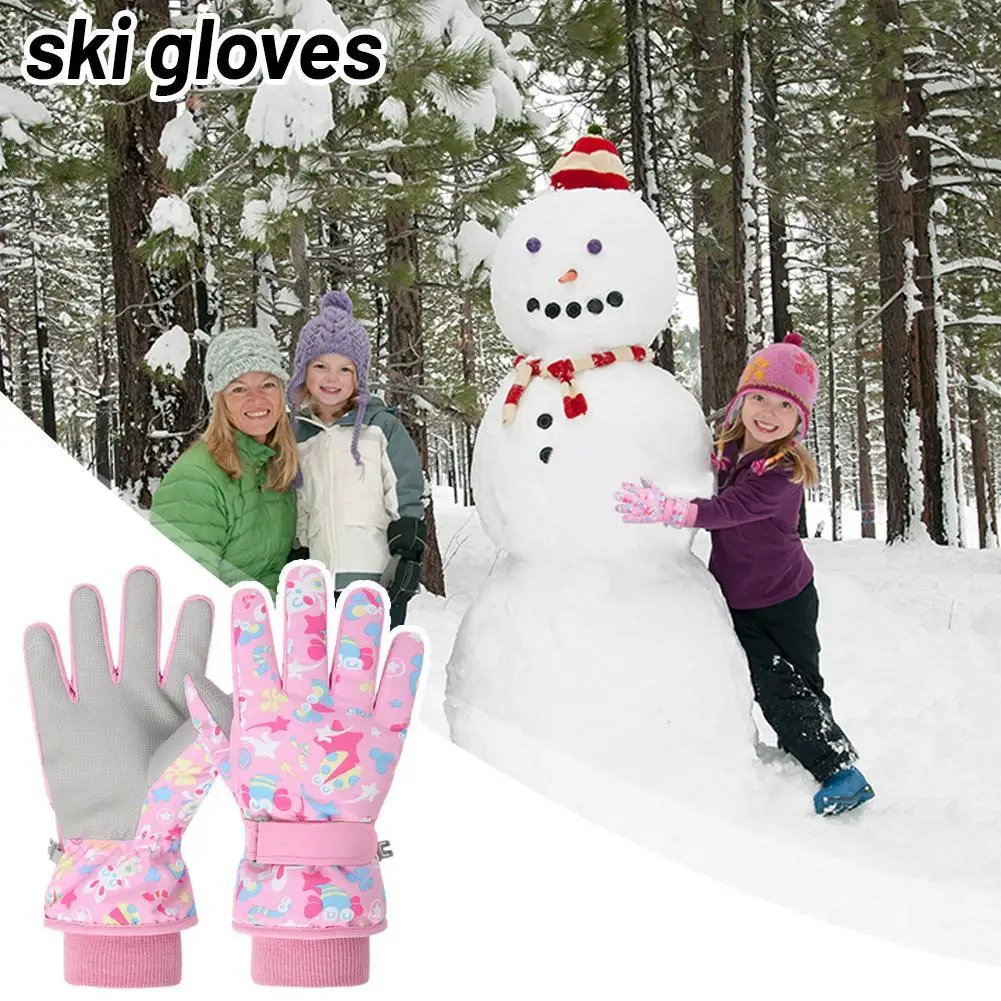 

Waterproof Kids Winter Gloves Thicken Children Skiing Gloves Snowboard Riding Cycling Child Snow Gloves For Girls