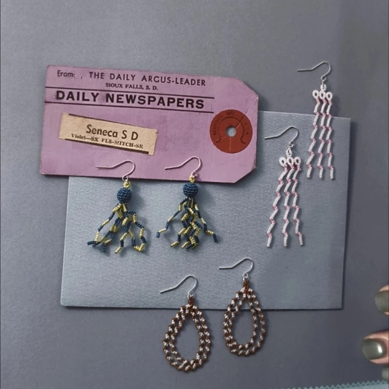Tatting Lace Crochet Knitting Pattern Book 70 Projects Handmade Wool Weaving Tutorial for Bracelets Earrings