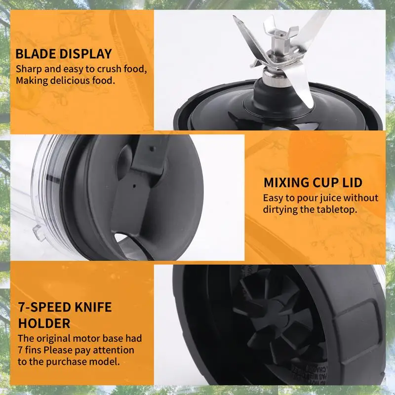 

Запасные части Trend 2024 года для блендера Ninja BL450-30 BL456-30 BL480-30Ect, чашки для блендера Ninja на 24 унции и аксессуары для лезвий с 7 плавниками