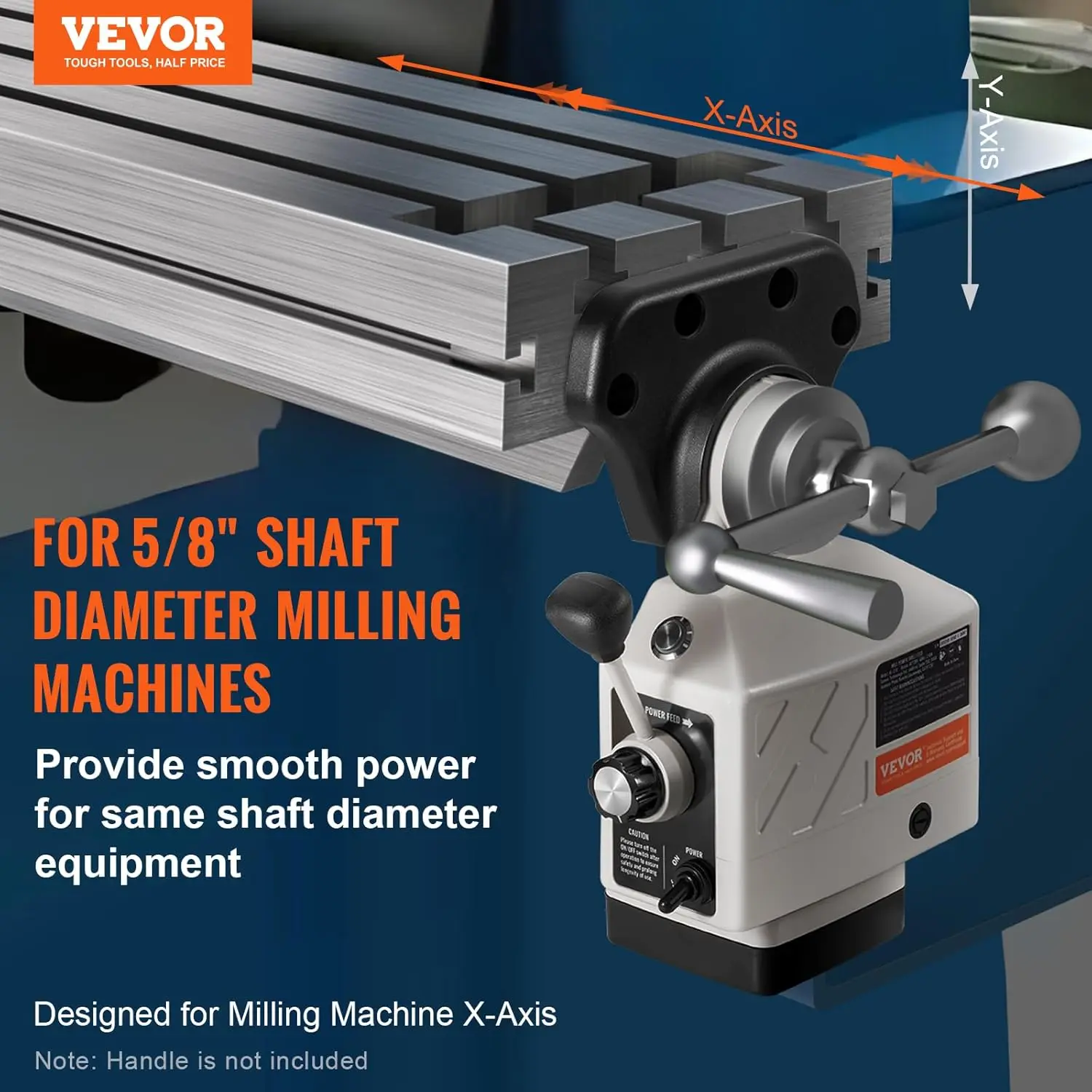 X-Axis Power Feed for Milling Machine, 150 in-lb Torque, 0-200RPM Adjustable Rotate Speed 120V Power Table Feed Mill Feeder