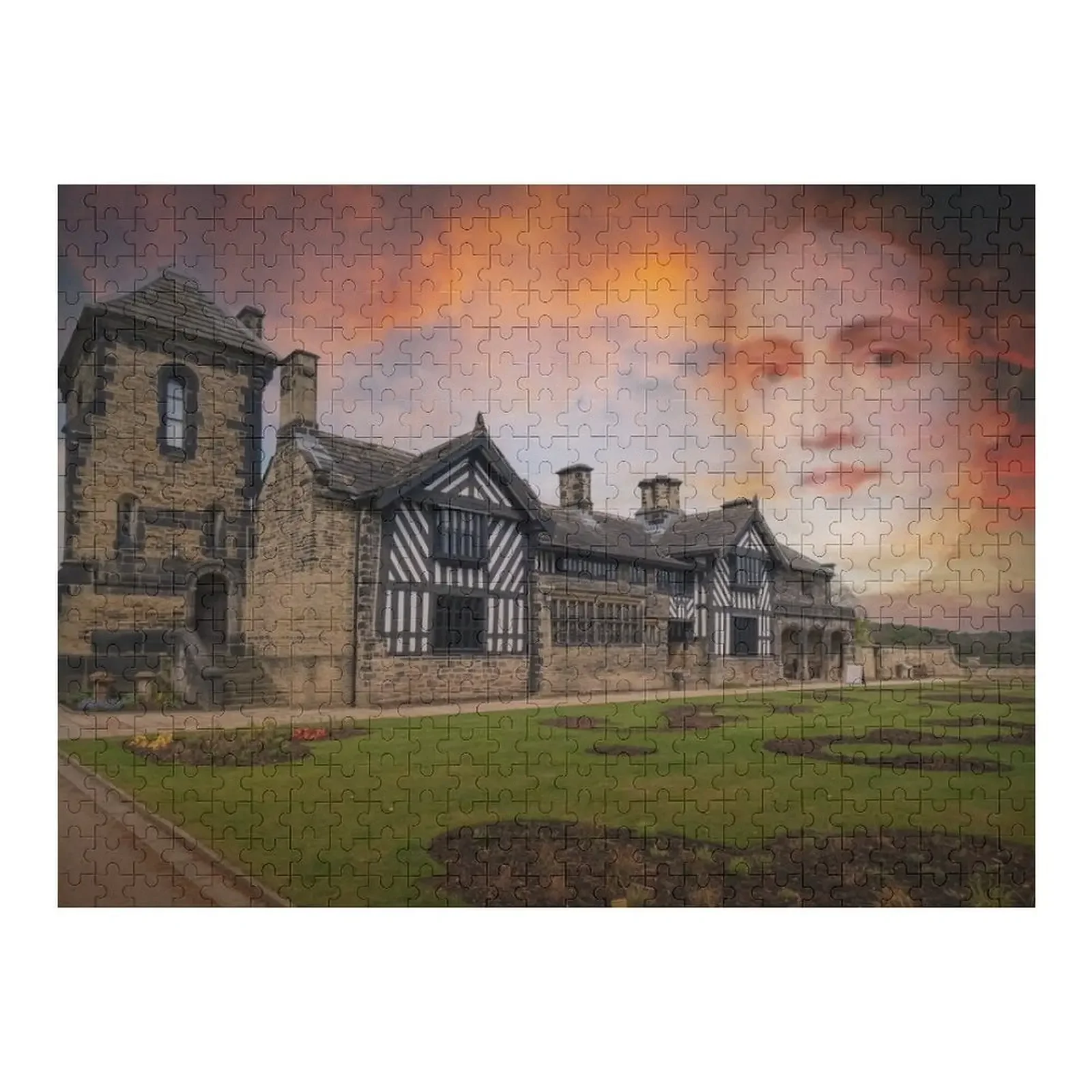 

Shibden Hall, Halifax, + Anne Lister portrait, garments, mugs & accessories Jigsaw Puzzle Custom Wooden Gift Puzzle