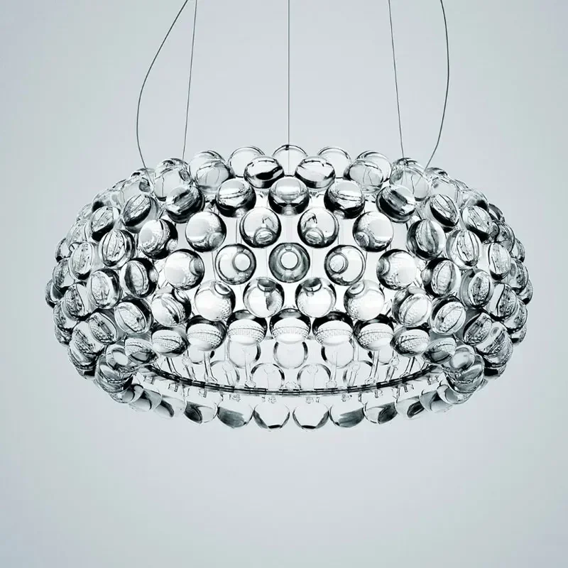 

Modern CF Living Room Acrylic RS7 Bulb Pendant Lights Lustre Dining Room Foscarini Caboche Dia35/50/65CM Clear Gold Pendant Lamp