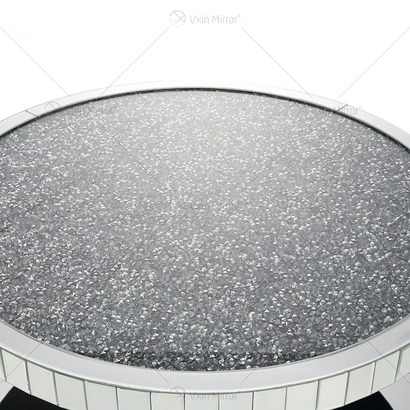 Factory price customized mirror shaped circular coffee table, living room coffee table, mirror shaped table, edge table,