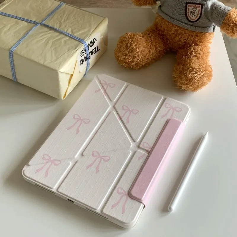 

Bow Pattern Tablet Cover for iPad Air 3 Air(2019) 10.5 Pro 10.5in Air 4/5 10.9 10th Gen 10.9in 11th A16 11in Magnetic Stand Case
