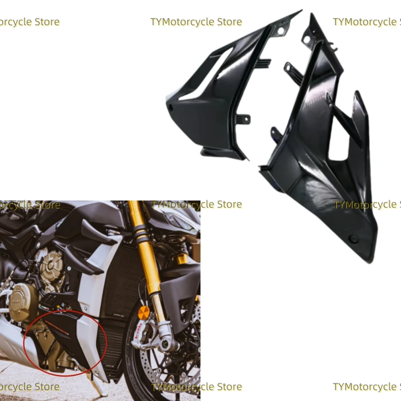 

Яркие черные панели нижней части боковая крышка обтекатель подходит для Ducati Streetfighter V4 V4S 2020 2021 2022 2023