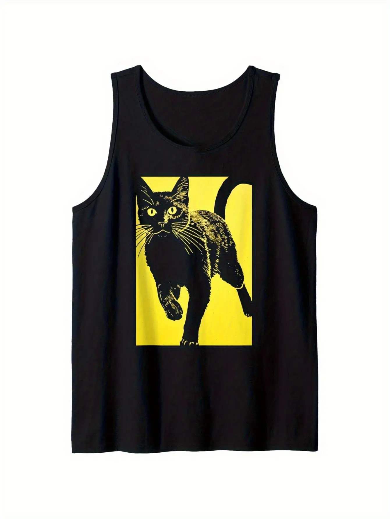 

Men's Gothic Eye Pattern Sleeveless T-Shirt - Street fashion full-view eye design, unique studded eye pattern vest