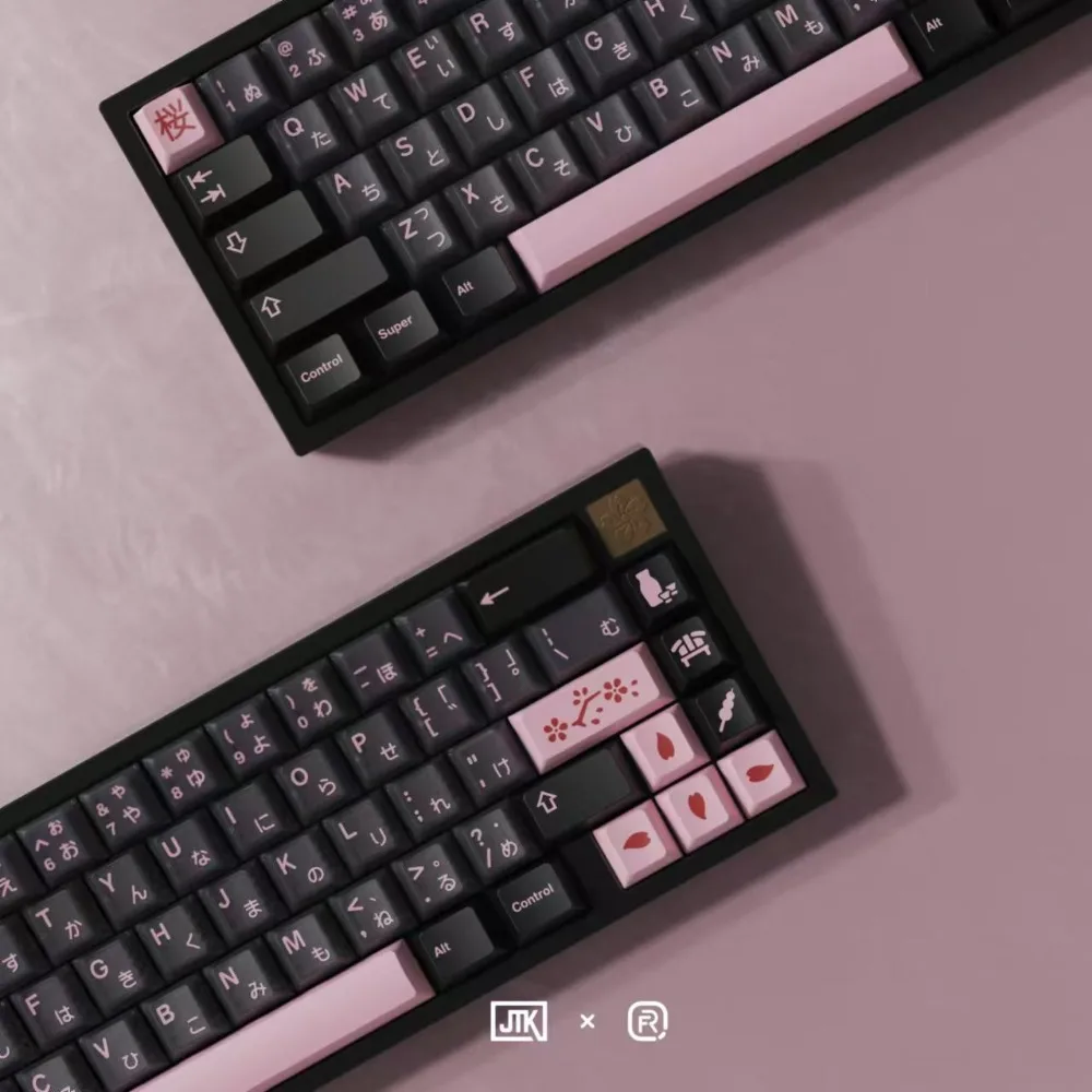 

JTK NightSakura R2 тематический набор клавишных колпачков из АБС-пластика на заказ, колпачок для клавиатуры с вишневым профилем для механической клавиатуры, аксессуары, подарки