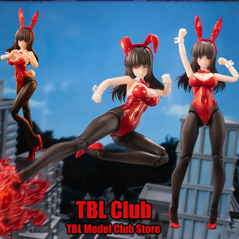 1/12 Scale Cute Fantasy Magical Beauty RENA Red Rabbit Girl Battle Suit 6-inch Full Set Action Figure Soldier SNAIL SHELL JK-01