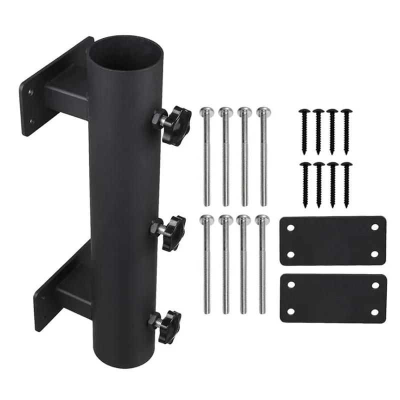 Outdoor Patio Umbrella Base Fixing Clamp Parasol Mount Bracket Sun Shade Pole Railing Fastener for Balcony Rail Installation
