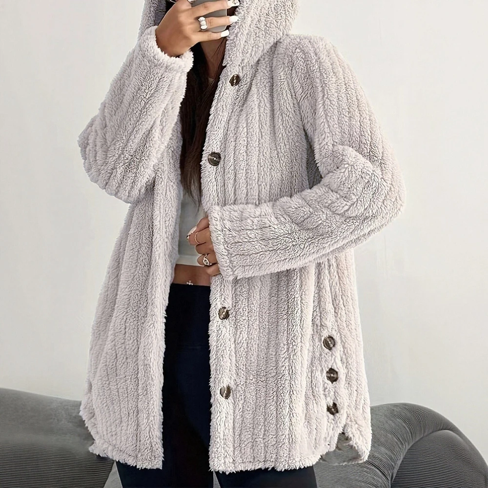 

Casual Plush Coat Fashionable Women's Outerwear Comfortable Soft Fabric No Decoration Trendy Streetwear Top