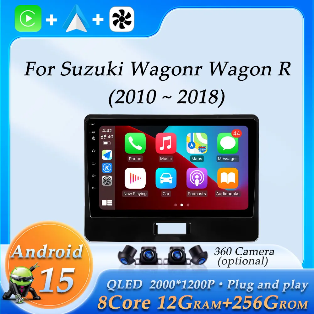 Wireless CarPlay for Suzuki Wagonr Wagon R 2010 - 2018 Car Radio Video Audio Multimedia Player GPS Navigation DSP Stereo BT WiFi