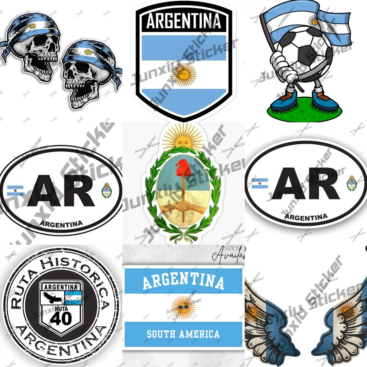 

Argentina Skull Coat Of Arms Tierra Del Fuego Highway Ruta 3 Sticker National Flag Shield Oval Flag Country Code Ar Country Kiss
