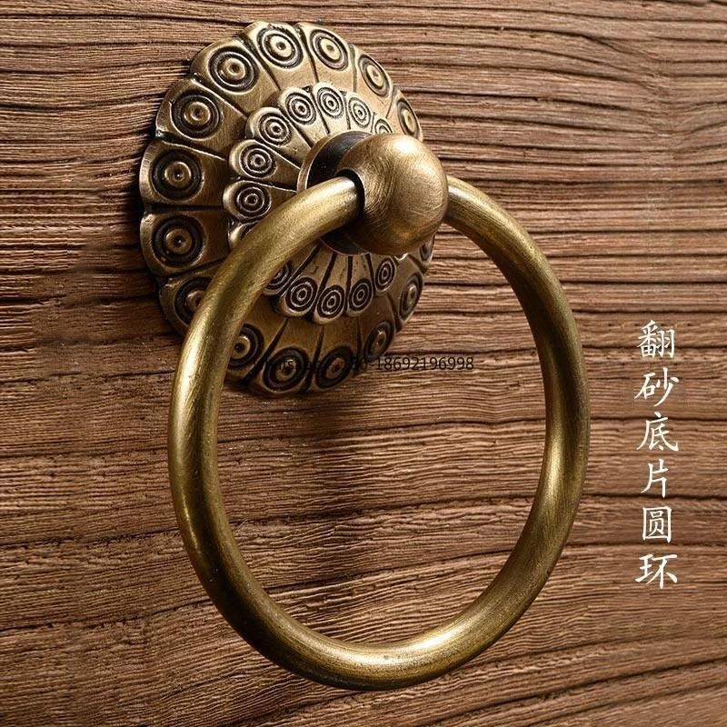 Door Antique Pull Ring Ancient Building Ancestral Hall Door Ring Copper Handle Pure Copper Retro Old-fashioned Chinese Wooden