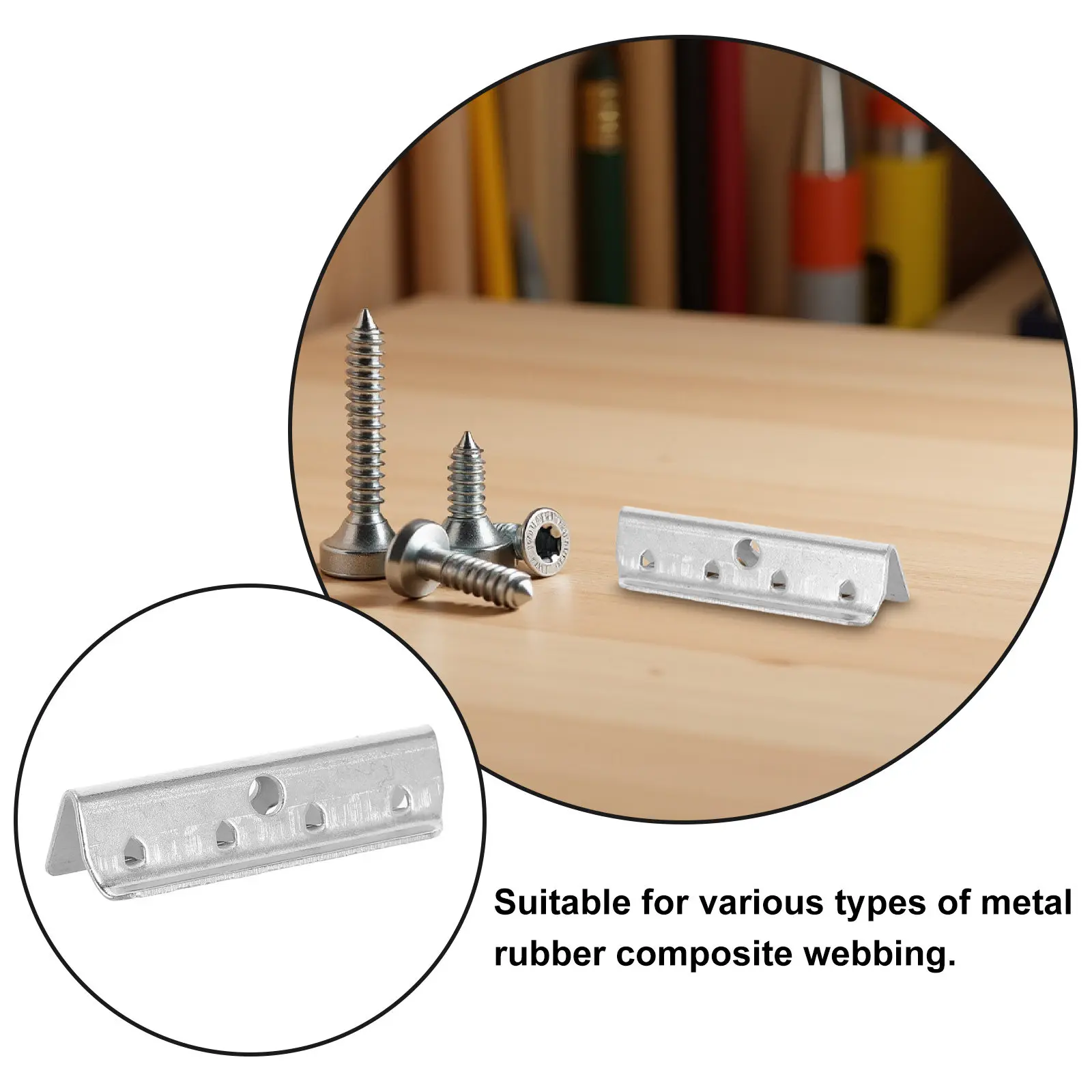 20Pcs Metal End Clips Rubber Webbing Furniture Upholstery Repair Strong Support Sofa Chair Replacement Hardware
