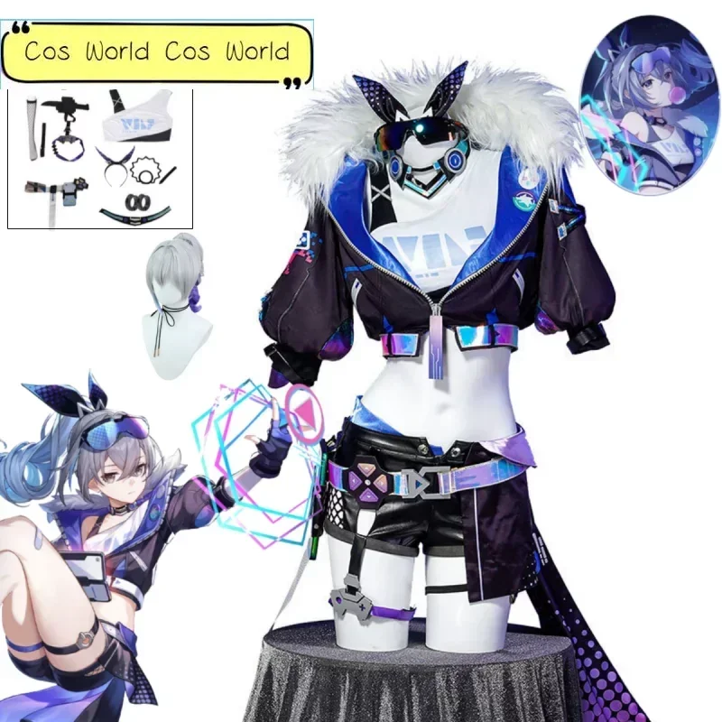 Silver Wolf Honkai Star Rail Costume Cosplay Game Uniform Glasses Star Hunter Hacker Halloween Party Carnival Women