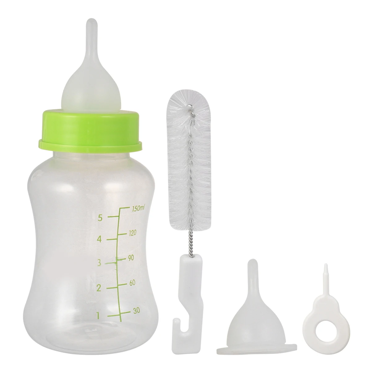 

4 pcs Pet Feeding Bottles 150Ml Silicone Nursing Bottle Dog Puppy Feeder Set Wide Aperture Cleaning Brush Included