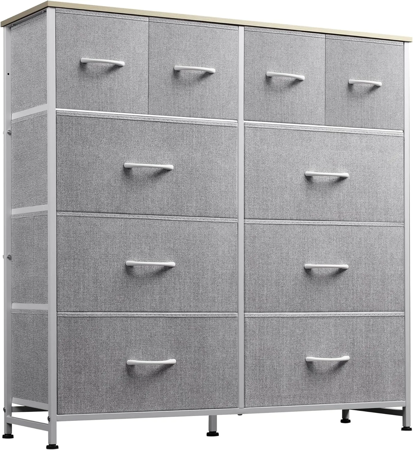 

Fabric Dresser for Bedroom Dresser with 10 Drawers Storage Tower with Fabric Bins Double Dressers Chest of Drawers for Closet Li