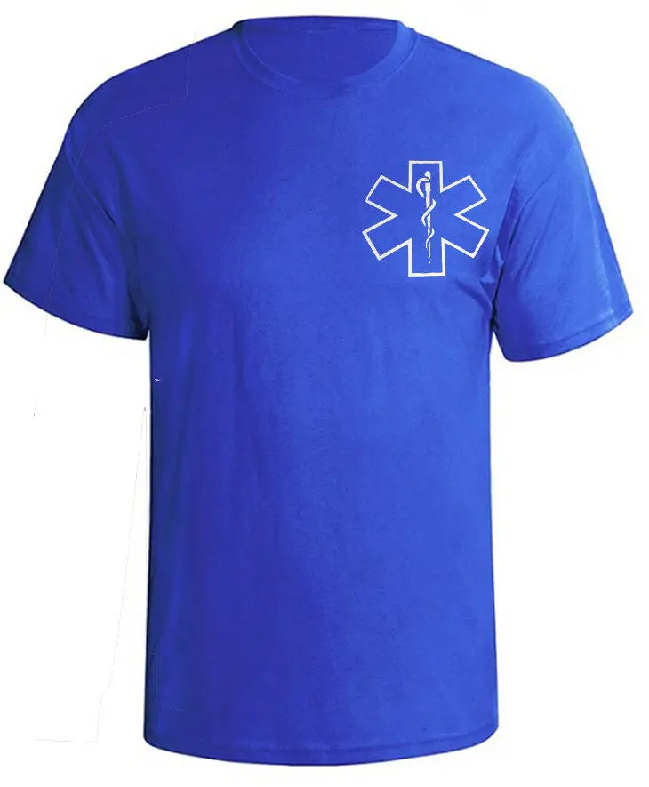 EMS Star of Life Emblem Paramedic T-Shirt 100% Cotton O-Neck Short Sleeve Casual Mens T-shirt Size S-3XL