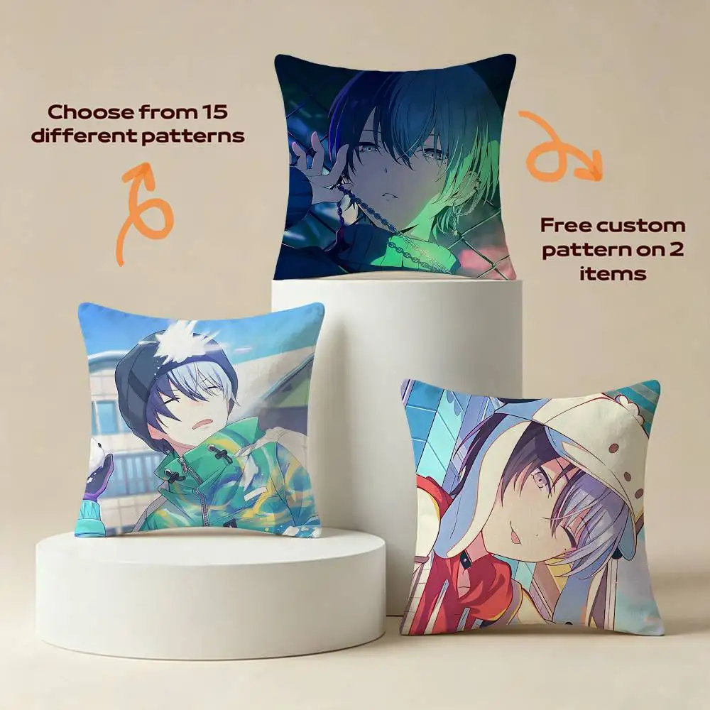 Vivid BAD Toya Aoyagi Square Sofa Pillow Cover Solid Color Living Room Home Decor Cushion Case