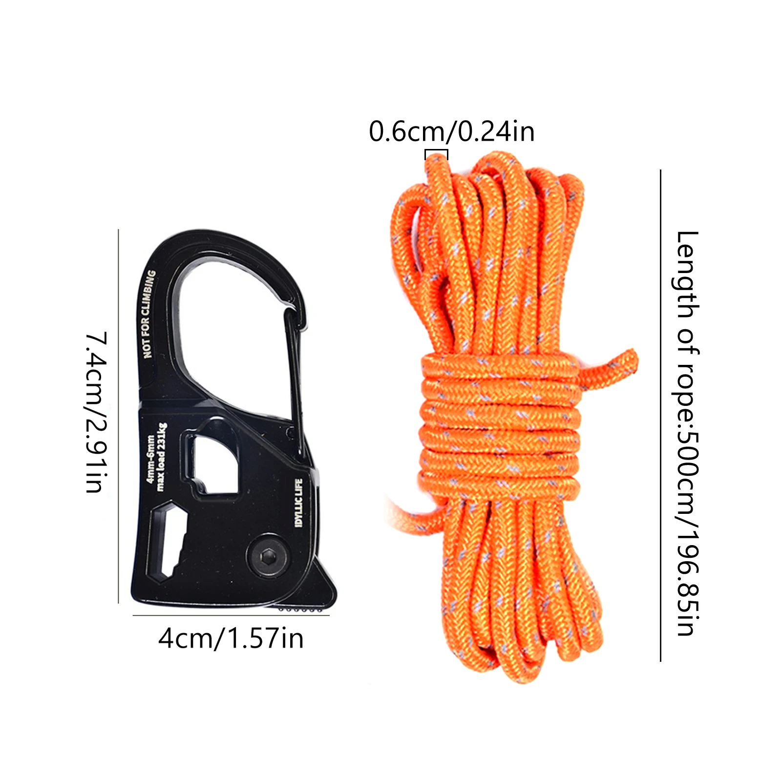 Tent Guy Ropes with Adjuster with High-Durability and Strength Multifunction Rope Suitable for Outdoor Activities