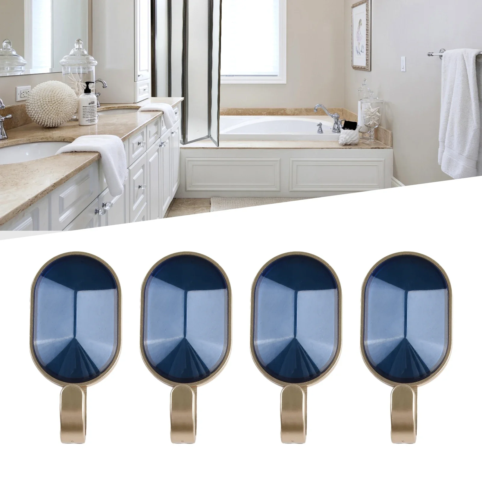 Bathroom Towel Hook Adhesive Wall Hooks Strong Hold Coat Bag Key Door Hangers Convenient Storage No Drilling Required