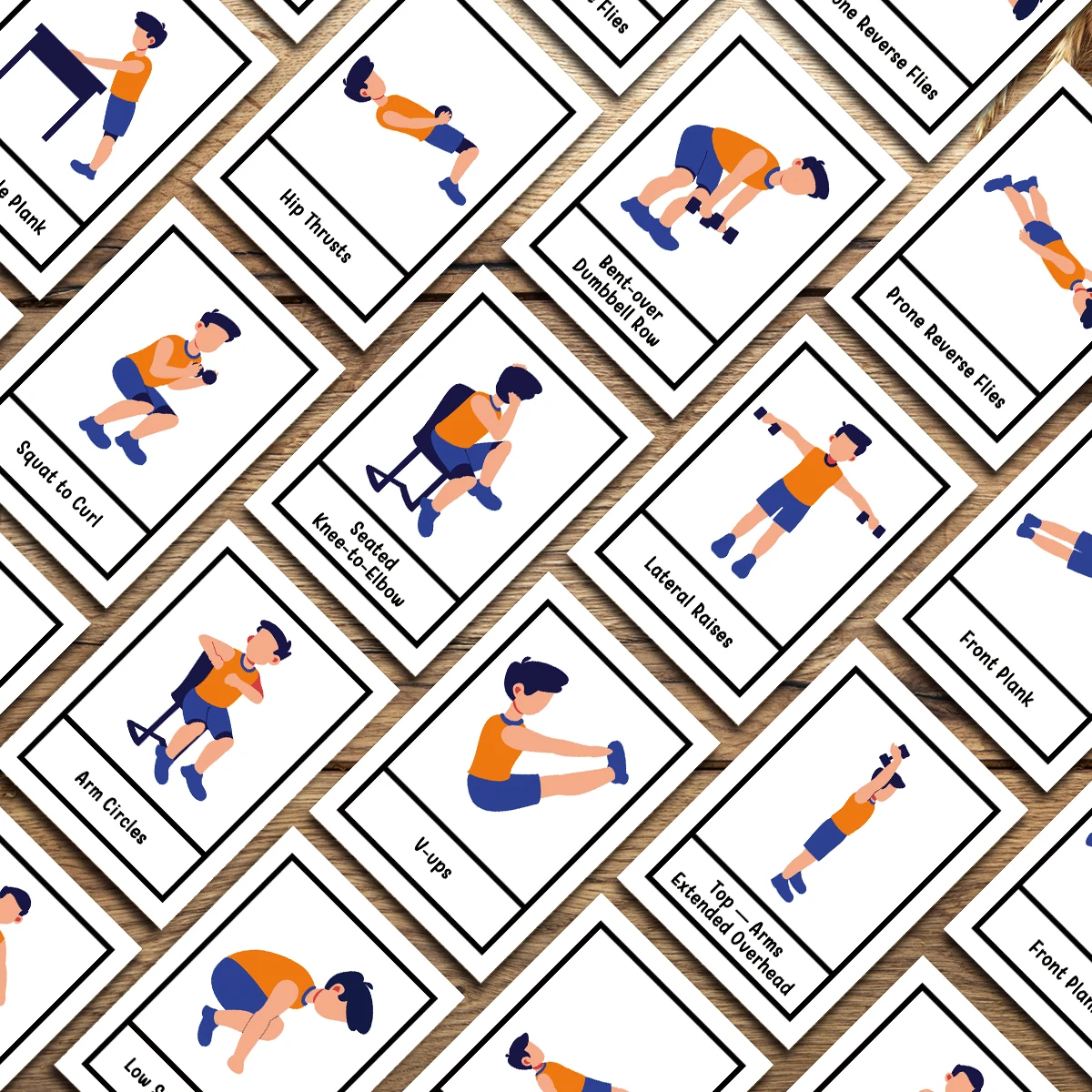 Workout Plan Home Gym - 50 cartes flash d'exercices de fitness