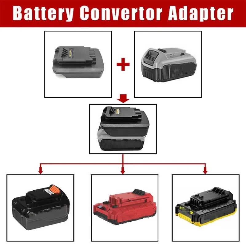 Adapter Converter For Dewalt 18v 20v Lithium Battery Converted To For Black&Decker/Porter-Cable/Stanley Battery Power Tool