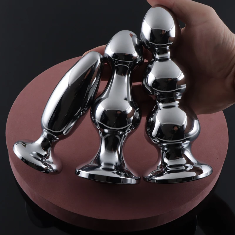 New Stainless Steel Prostate Massage Butt Plug Heavy Anus Beads with Ball Sex Toys for Men/ Women/Gay Metal Anal Plugs Anus Toys