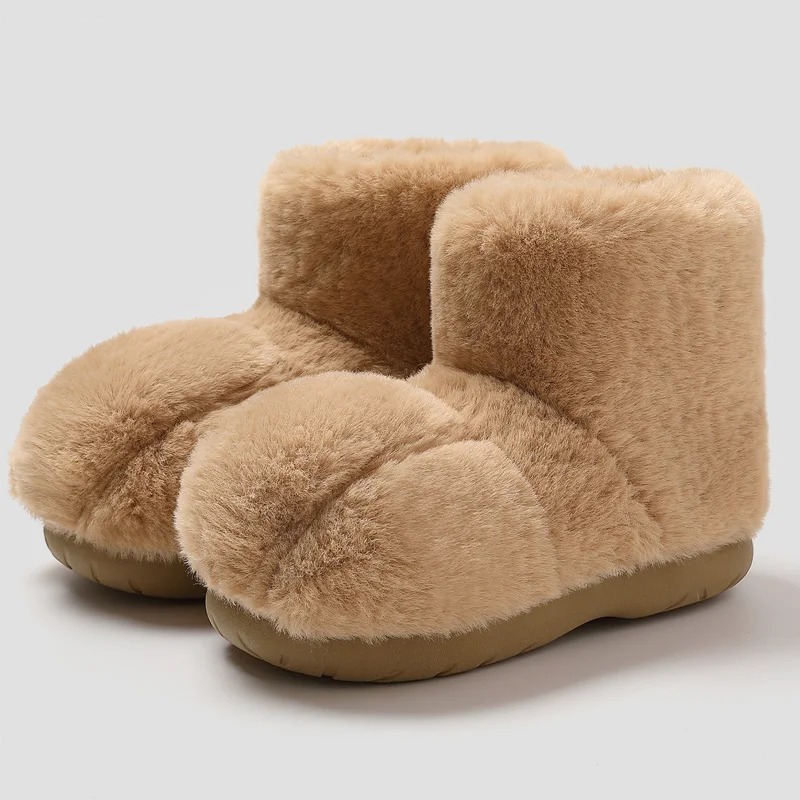 Lovely Cat Claws Indoor Boots for Women Winter Warm High Top Cotton Slippers Ladies Fluffy Home Anti Slip Fur Flat Shoes Slide view 3