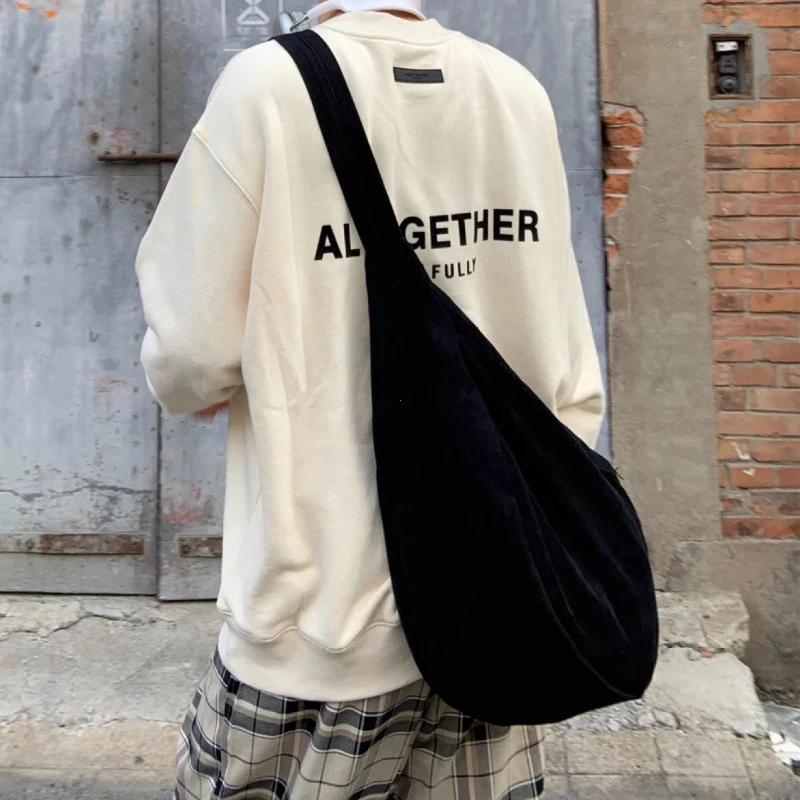 Retro Autumn and Winter Dumpling Bag Shoulder Bag Unisex Handbag Large Capacity Canvas Bag Harajuku Idle Sle Tote Bags for Women